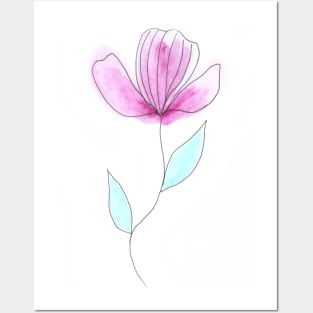 Watercolor. Flower, art decoration, sketch. Illustration hand drawn modern Posters and Art